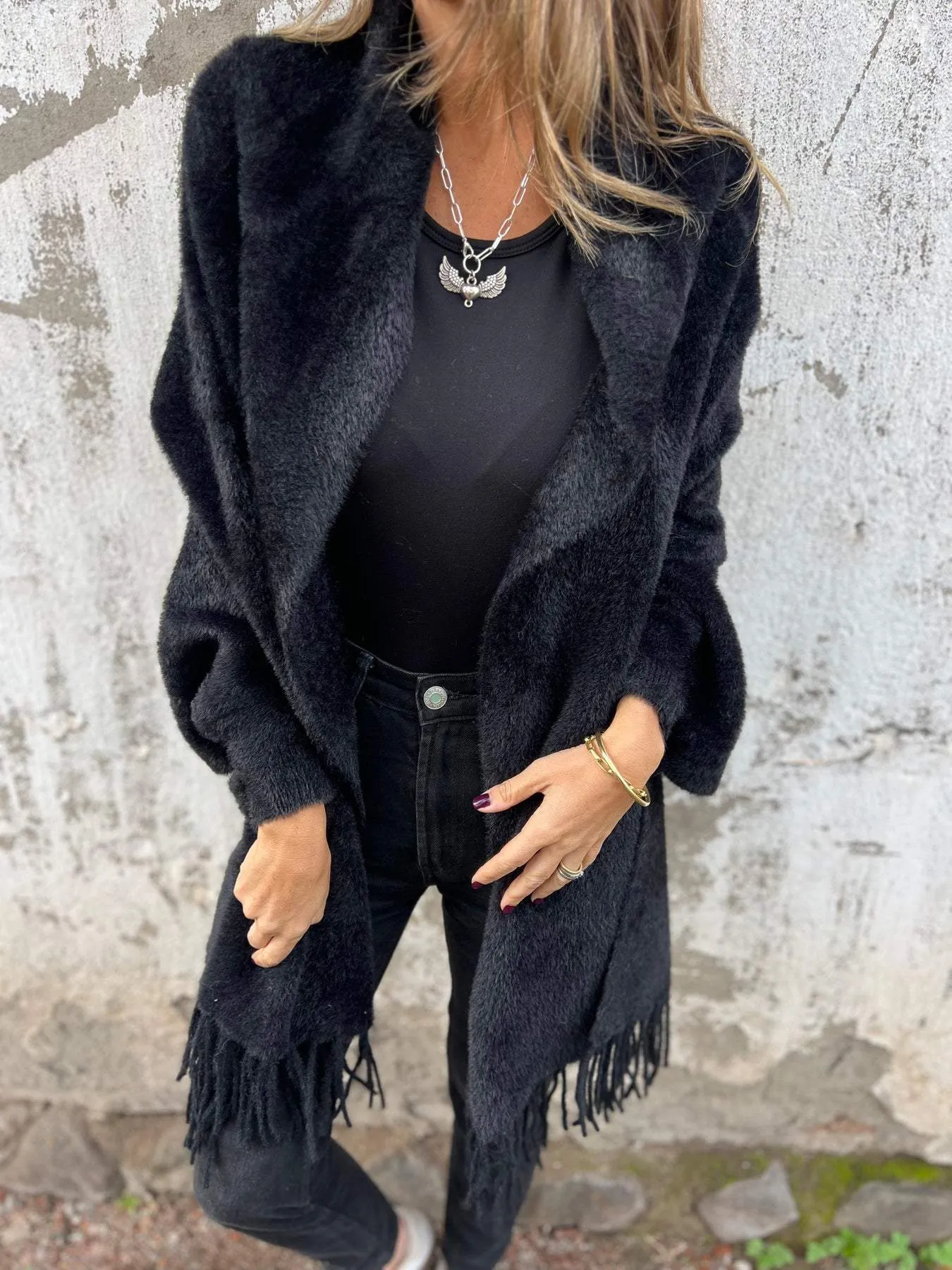Sophisticated Wrap Sweater with Long Sleeves
