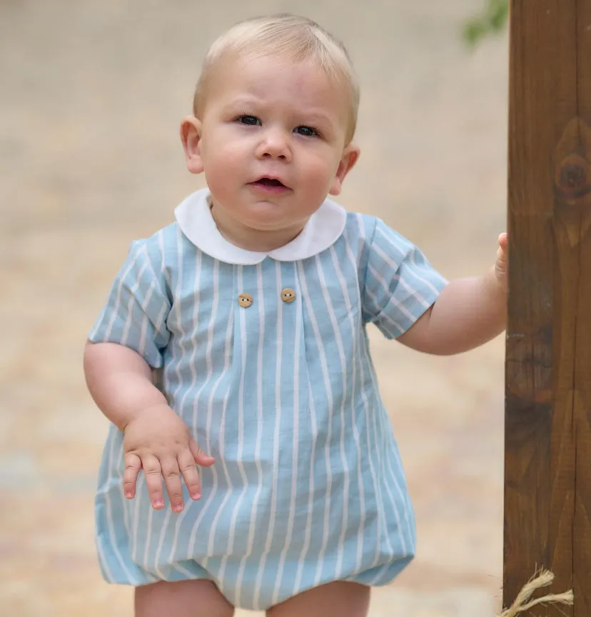 SS25 Rapife - Aqua Blue Stripe Romper