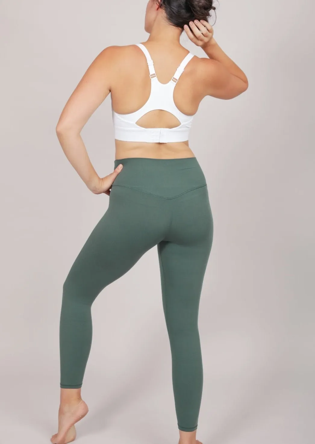 Stamina Postnatal Leggings with Side Pockets - Forest Green