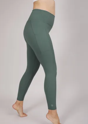 Stamina Postnatal Leggings with Side Pockets - Forest Green