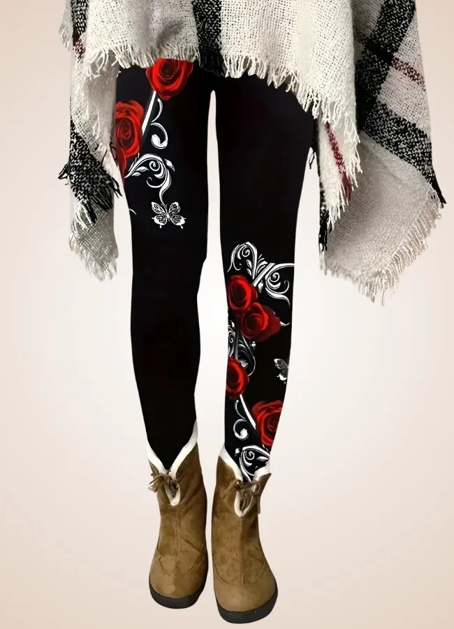 Steampunk Black Roses Legging
