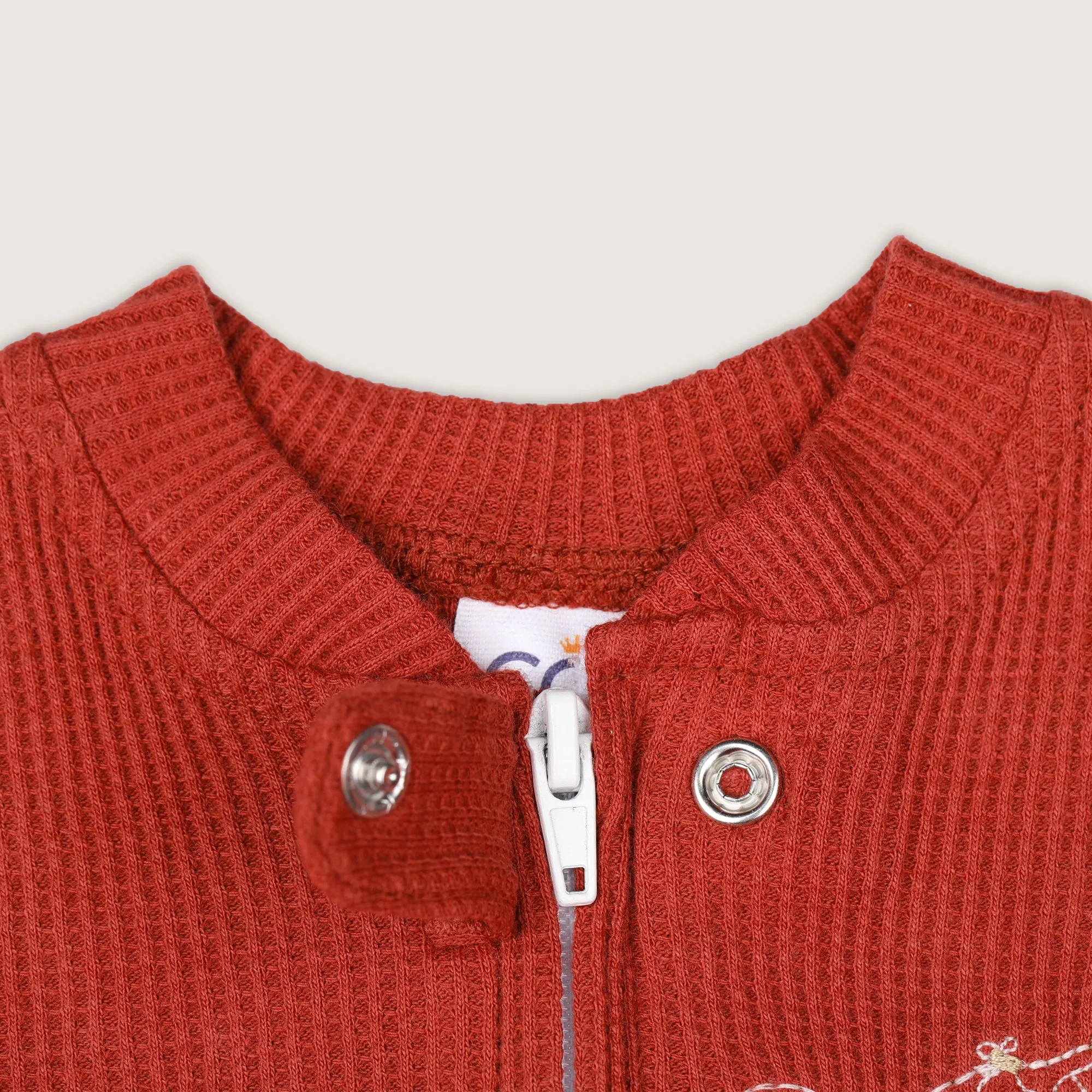 Story Begins Waffle Footie Romper