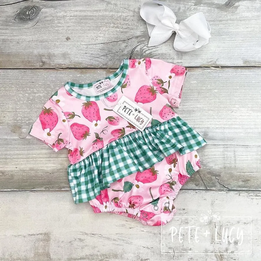 Strawberry Picnic Romper