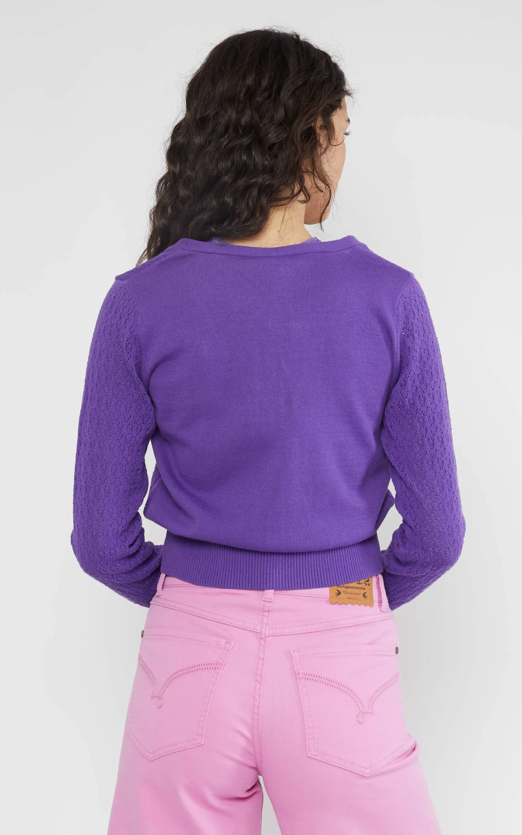 Sweet Petite Cardigan Everything In Majestic Plum Lilac