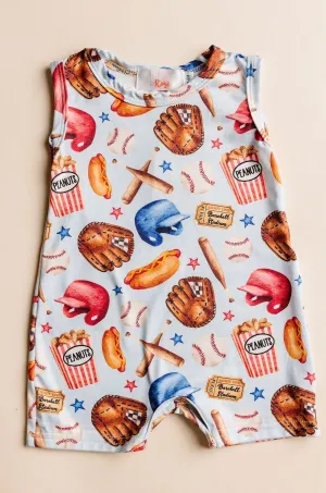 Take Me Out to the Ballgame Shorty One-Piece