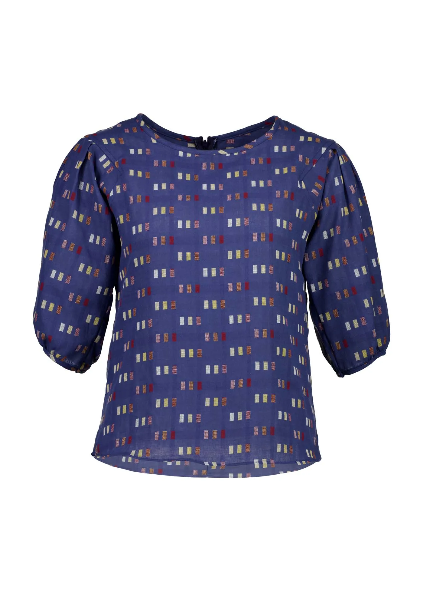 Telegraph Blouse Blue in Woven Cotton