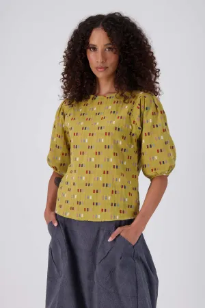 Telegraph Blouse Mustard in Woven Cotton