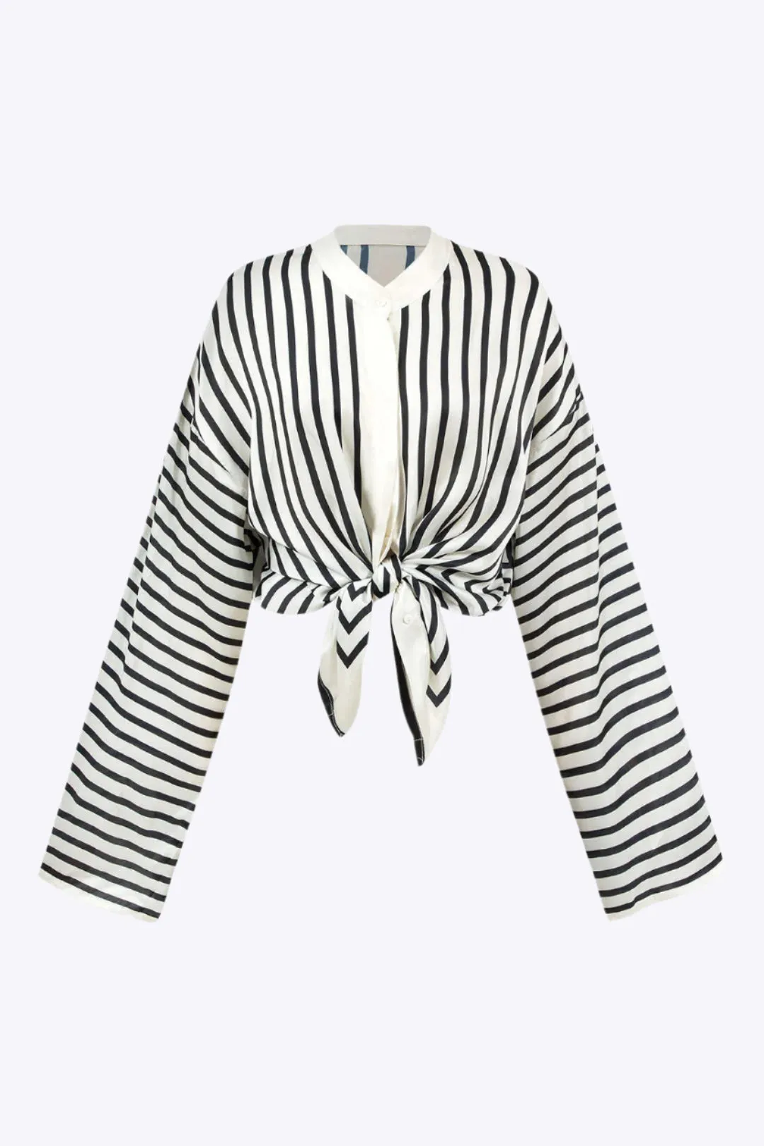 Thalia - Modern Satin Elegance Woman's Long Sleeve Shirt