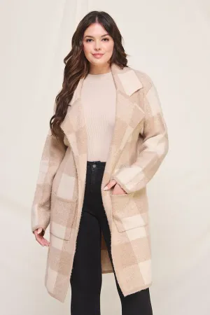Tiffany Plaid Long Cardigan - Curvy