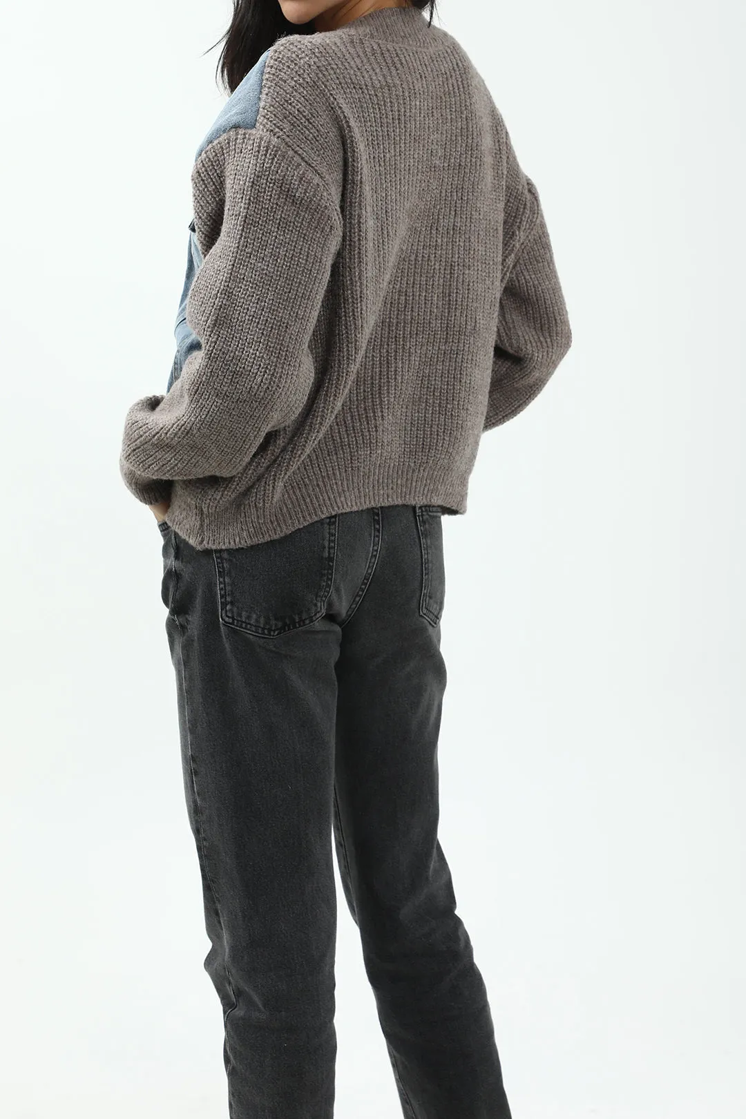 Tonya - Asymmetrical Design with Pockets Woman's Cardigan