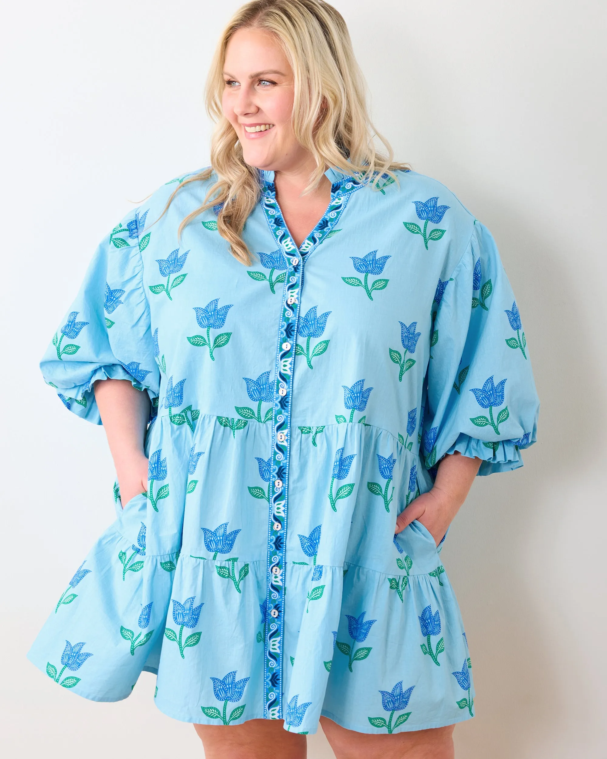Tulip Bloom - Rosalita Dress - Oasis Sky