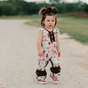 Turquoise Cowgirl Short Sleeve Romper