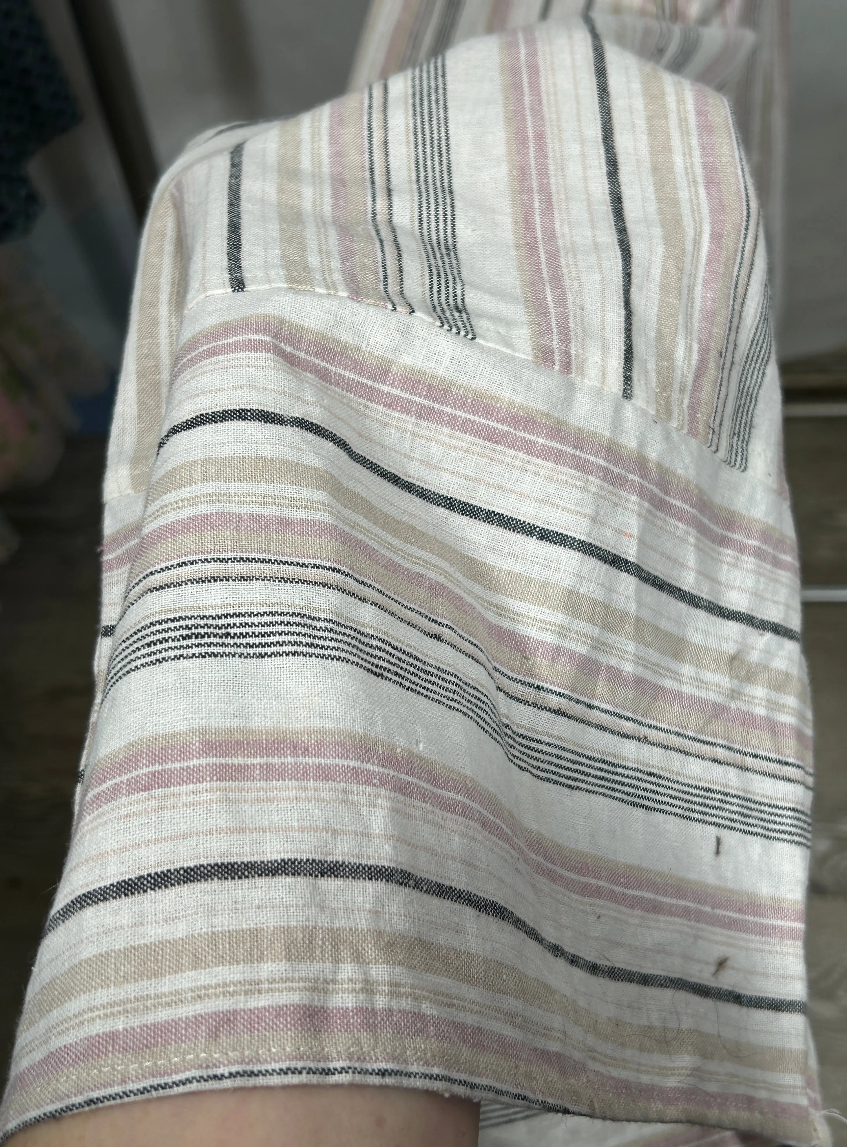 Universal Thread Striped Linen Blend Jumpsuit – Women’s Large – Button Front, Wide Leg, Boho Chic; Size L