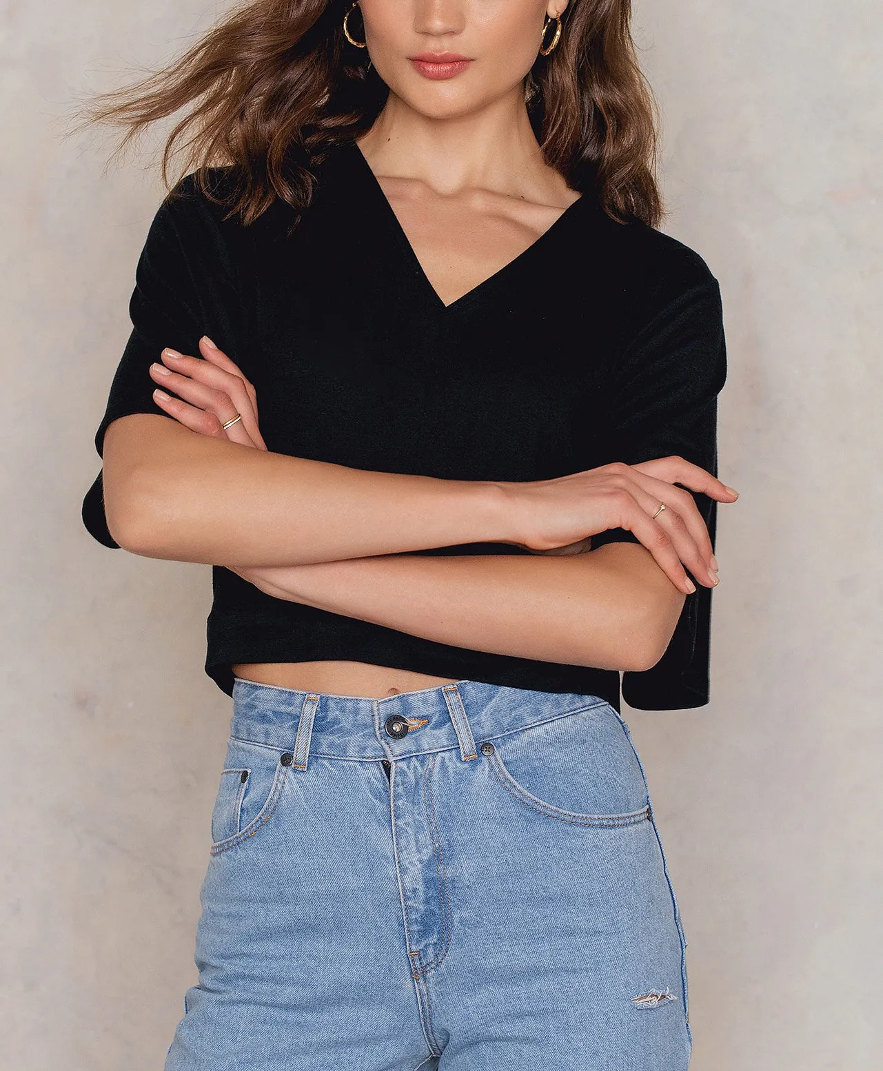 V-neck Short-sleeved Halter Loose T-shirt