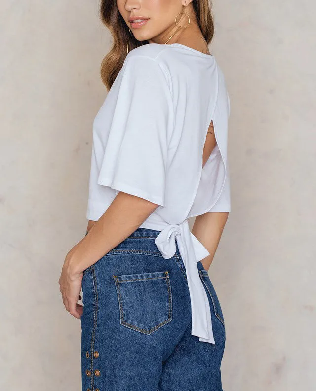 V-neck Short-sleeved Halter Loose T-shirt