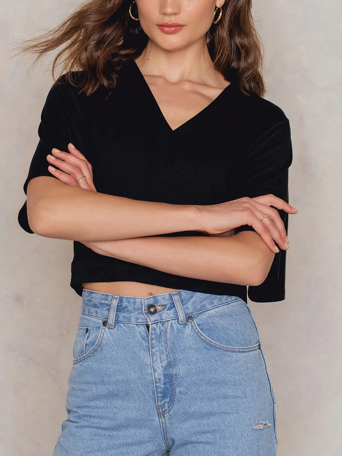 V-neck Short-sleeved Halter Loose T-shirt