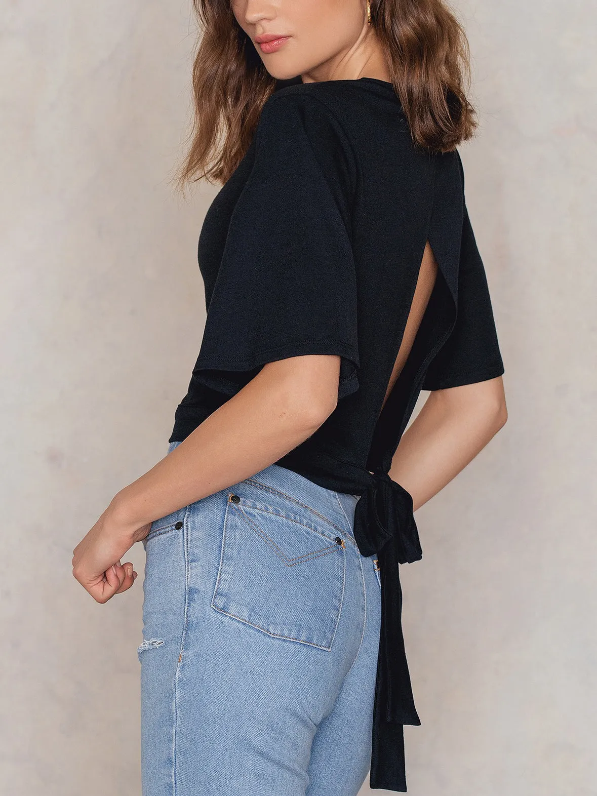 V-neck Short-sleeved Halter Loose T-shirt