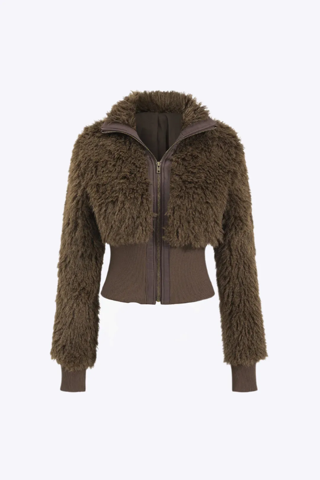 Veda - Stylish Zippered Knit Woman's Cardigan
