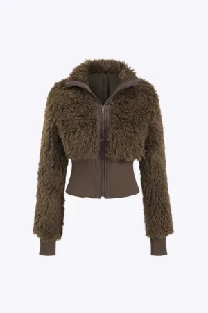 Veda - Stylish Zippered Knit Woman's Cardigan