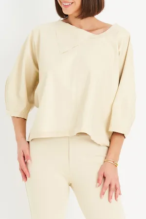 Vegan Leather Sleeve Top
