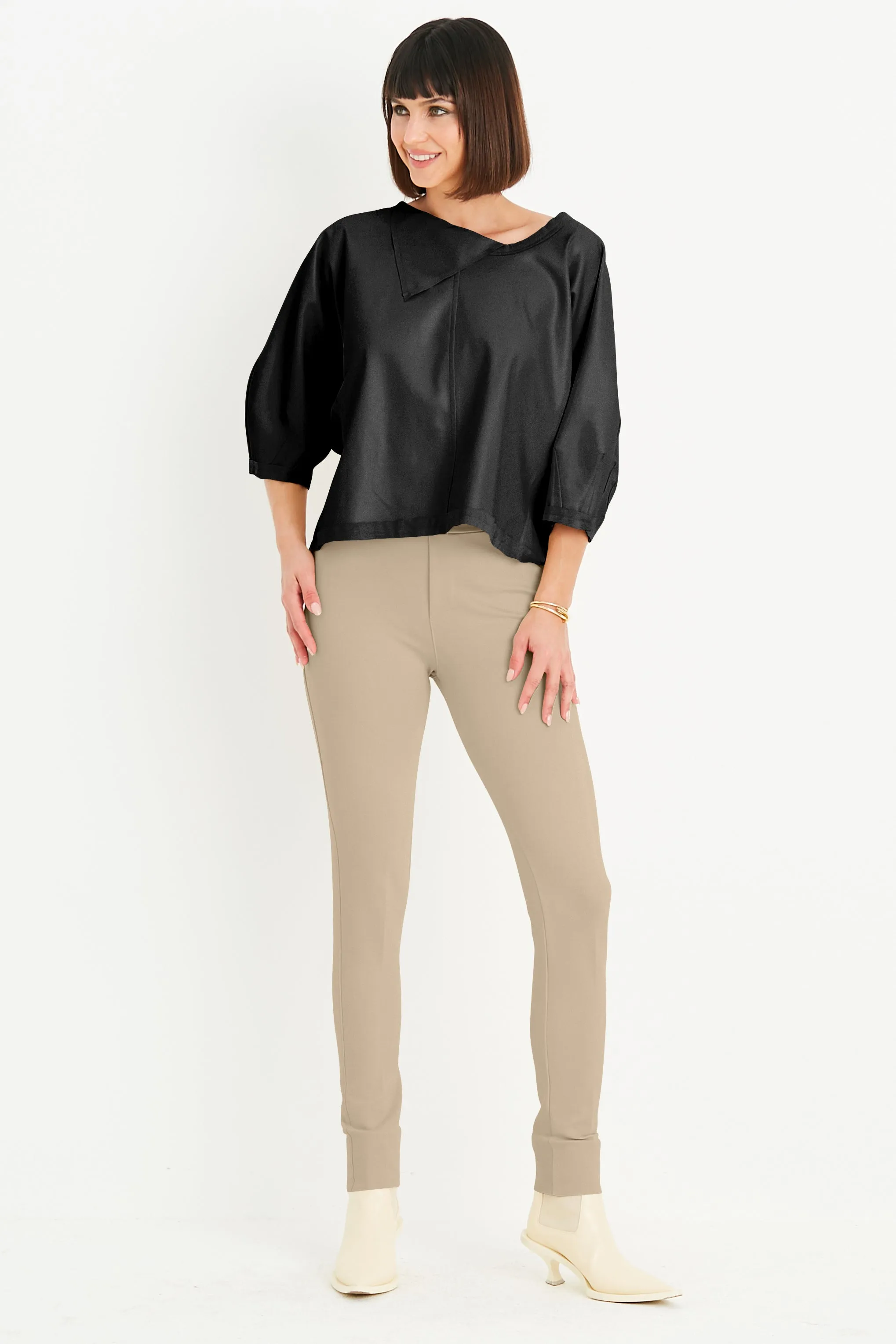 Vegan Leather Sleeve Top