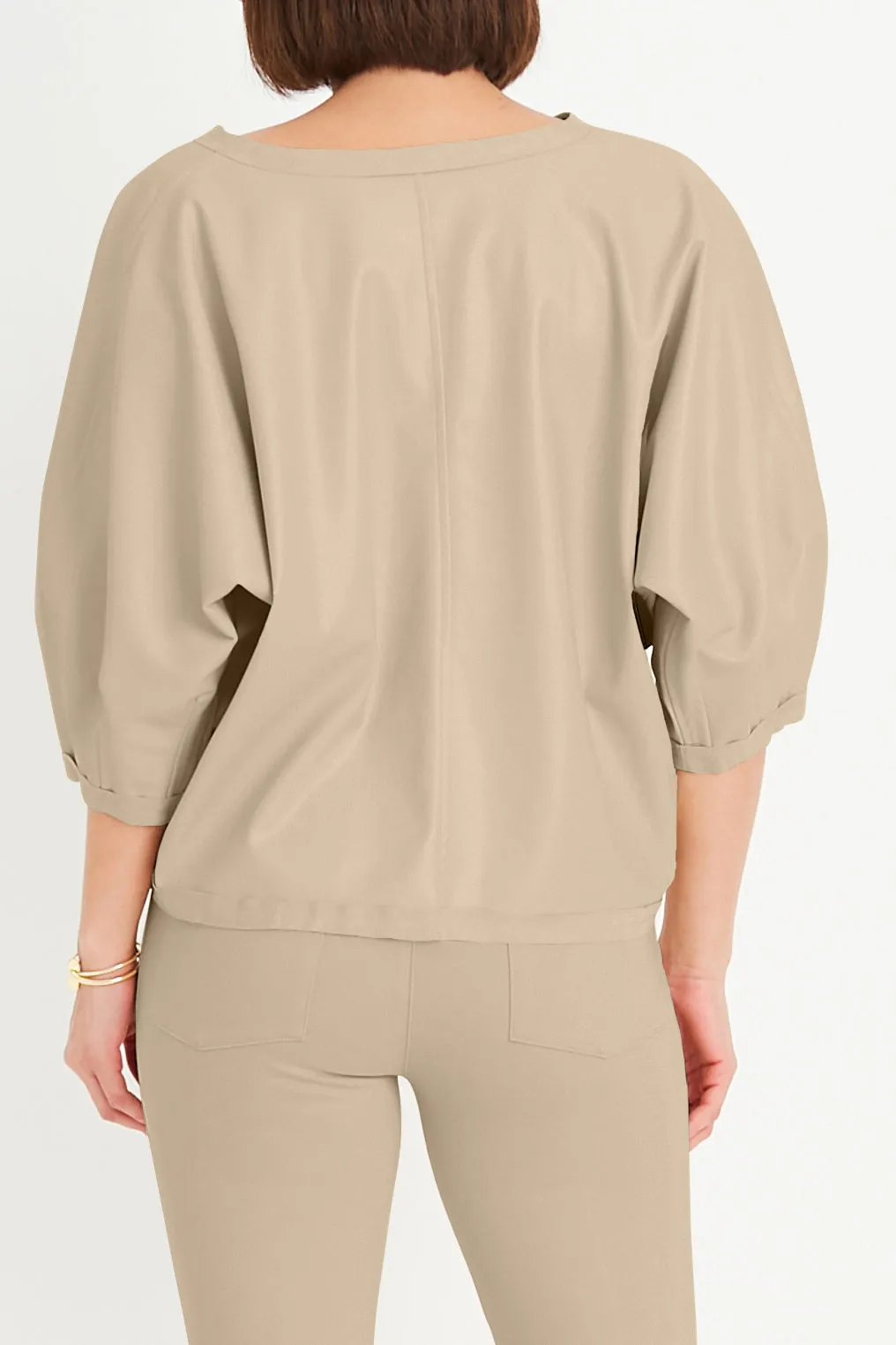 Vegan Leather Sleeve Top