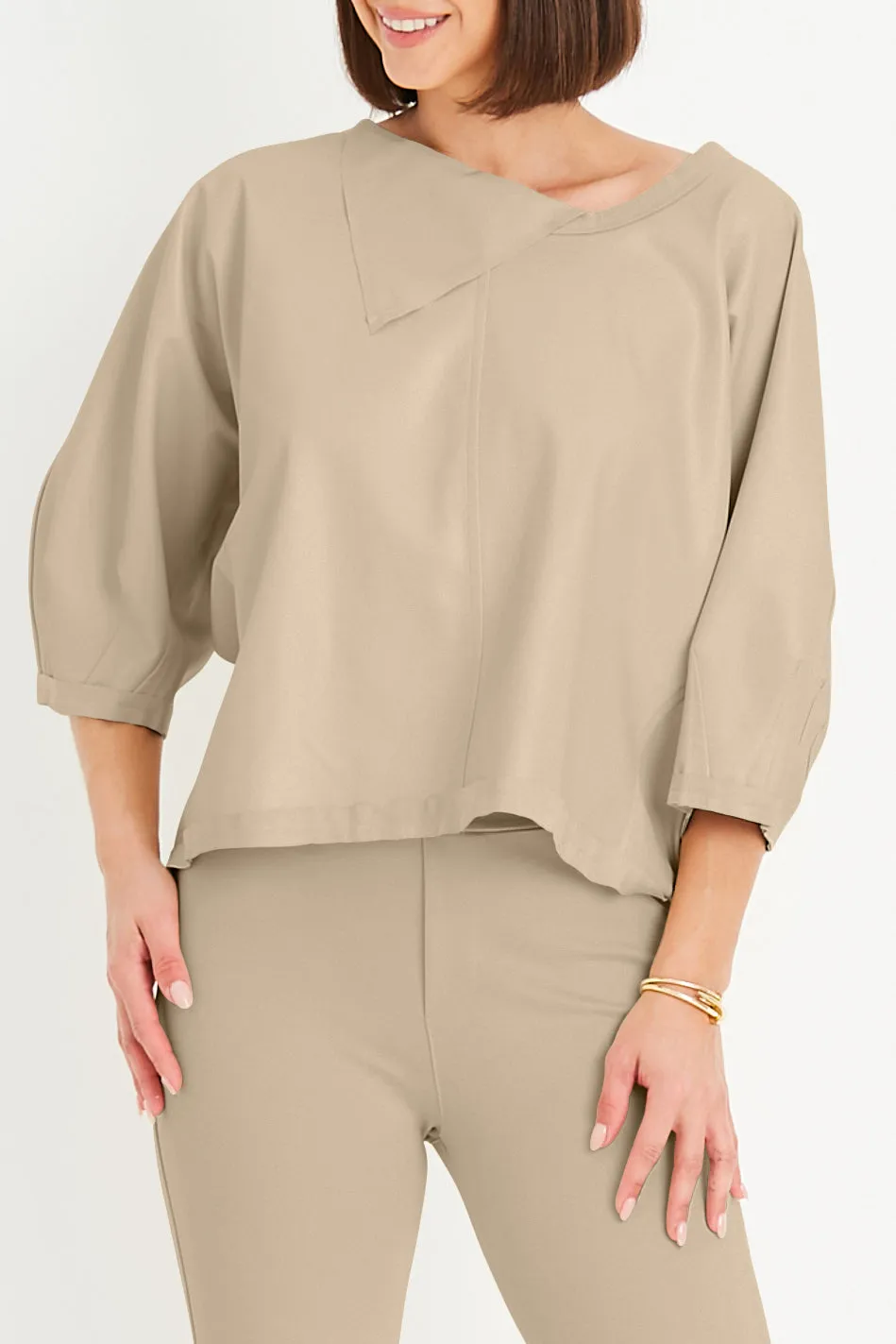 Vegan Leather Sleeve Top