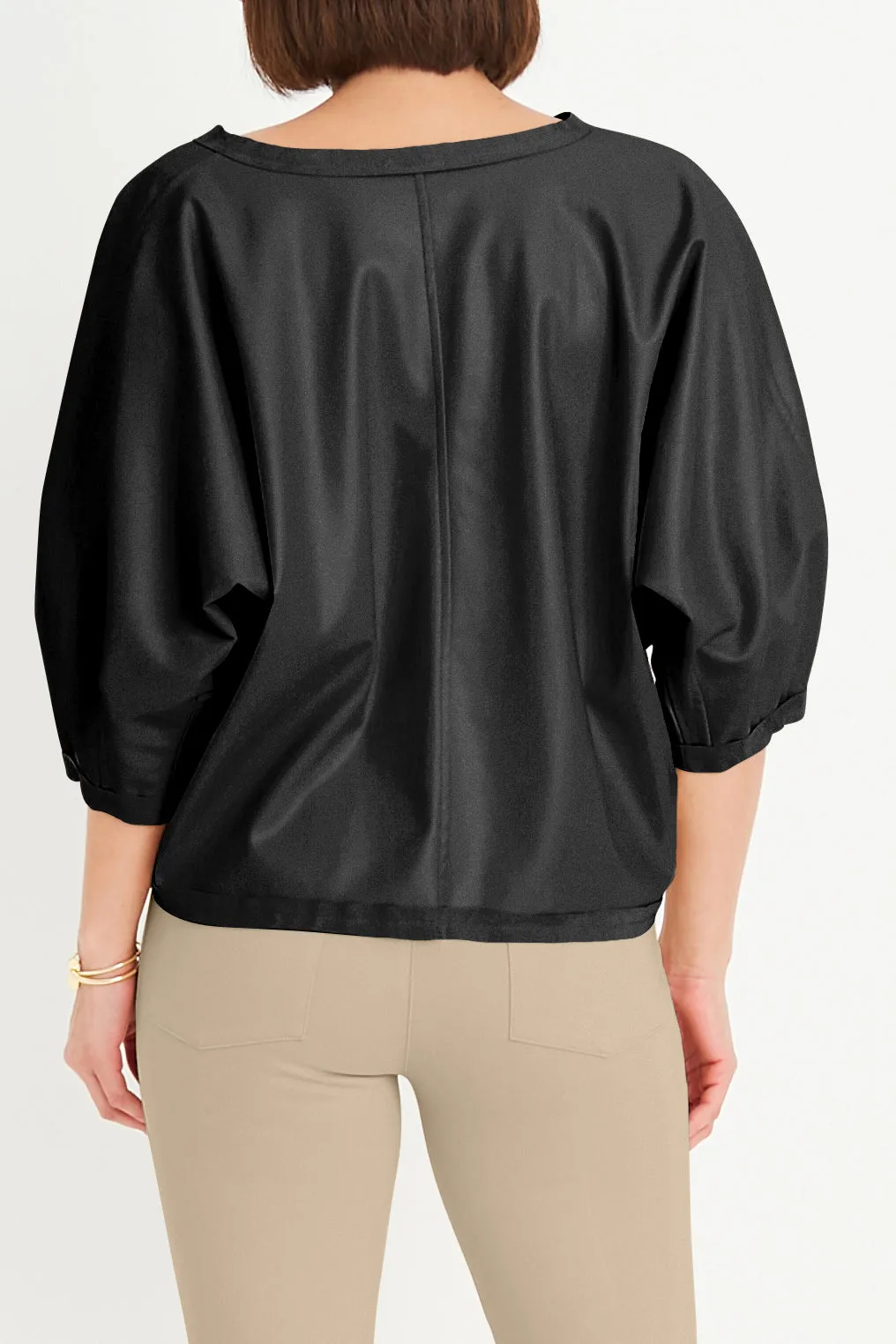 Vegan Leather Sleeve Top