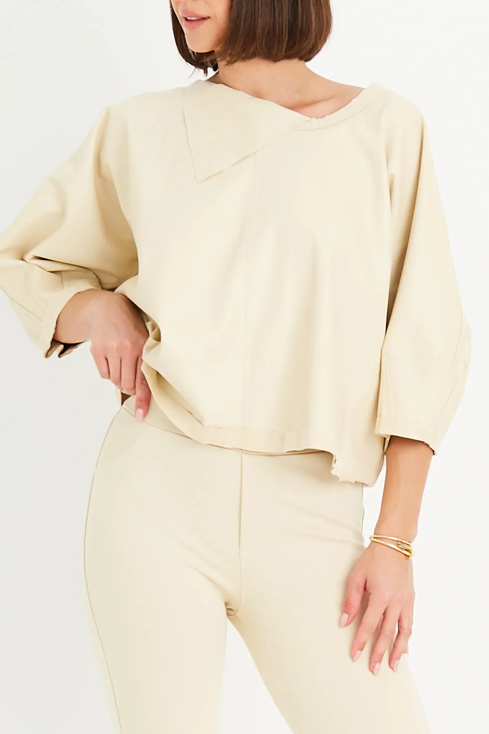 Vegan Leather Sleeve Top