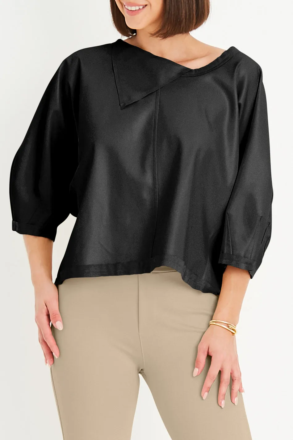 Vegan Leather Sleeve Top