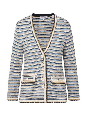Veronica Beard Ceriani Knit Jacket in Navy Multi