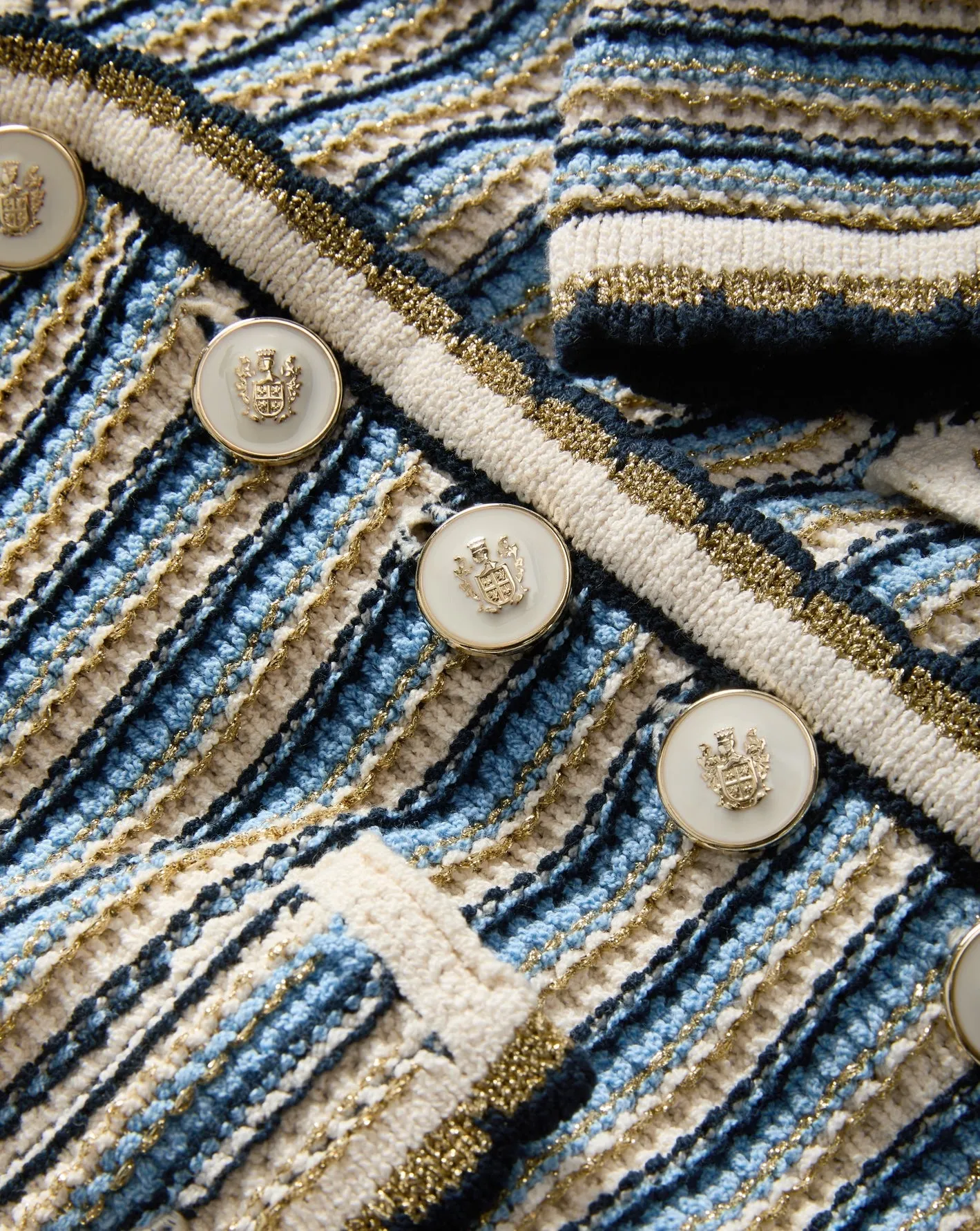 Veronica Beard Ceriani Knit Jacket in Navy Multi