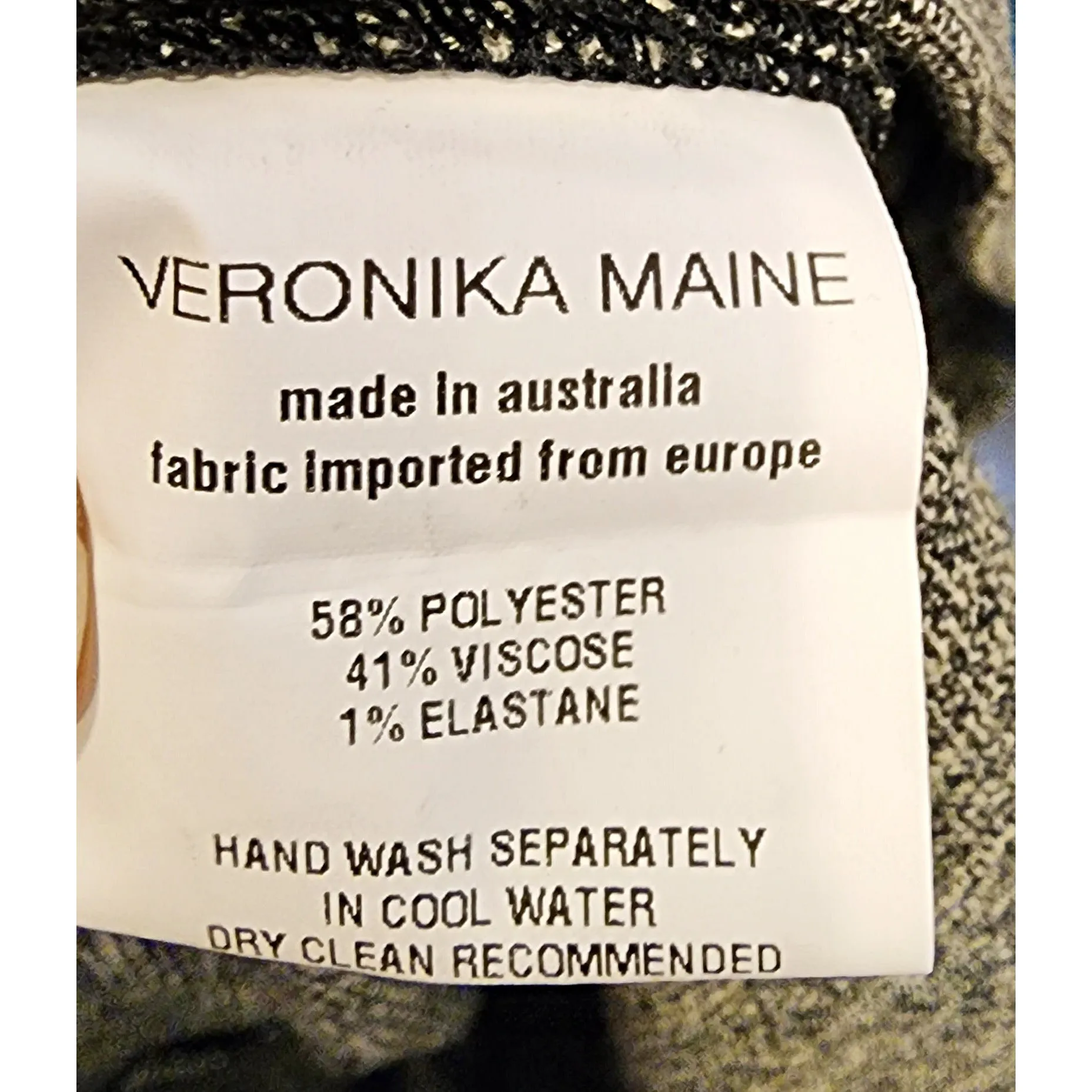 Veronica Maine grey 3/4 sleeve dress size 16 (best fits size 14)
