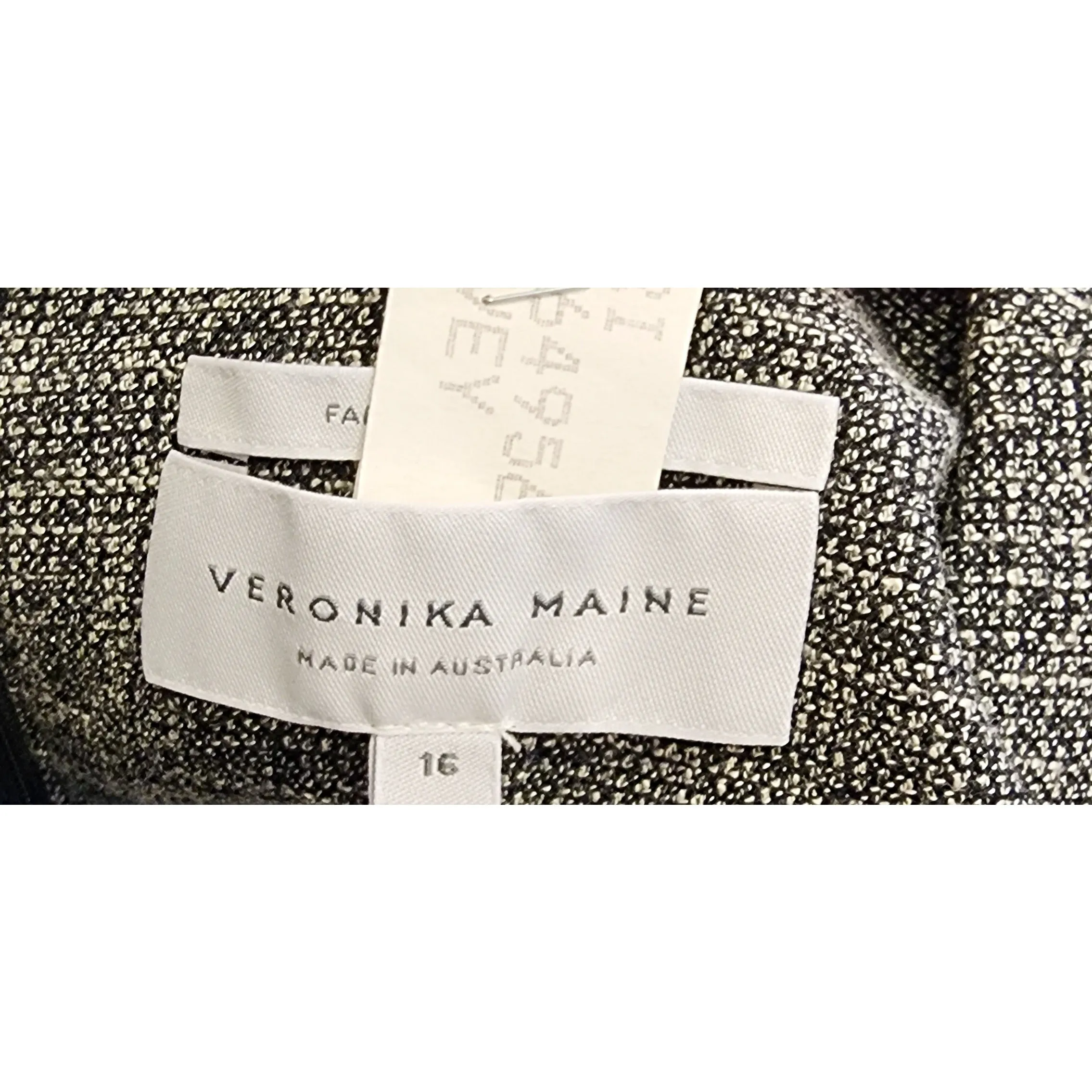 Veronica Maine grey 3/4 sleeve dress size 16 (best fits size 14)