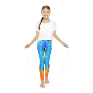 Vibrant Dripping Paint Leggings for Young Style Stars