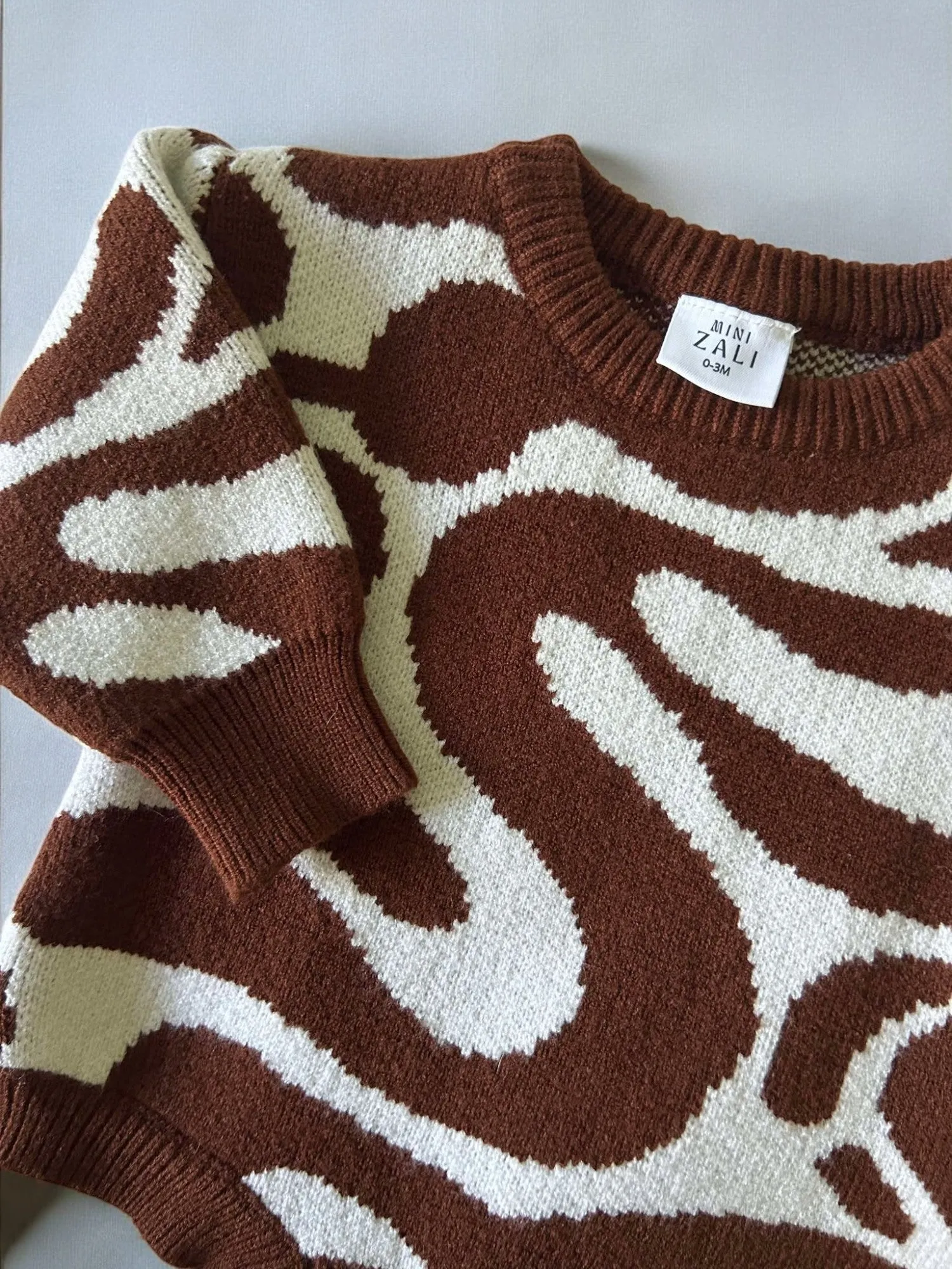Wave Knit Romper - Chocolate - CLEARANCE