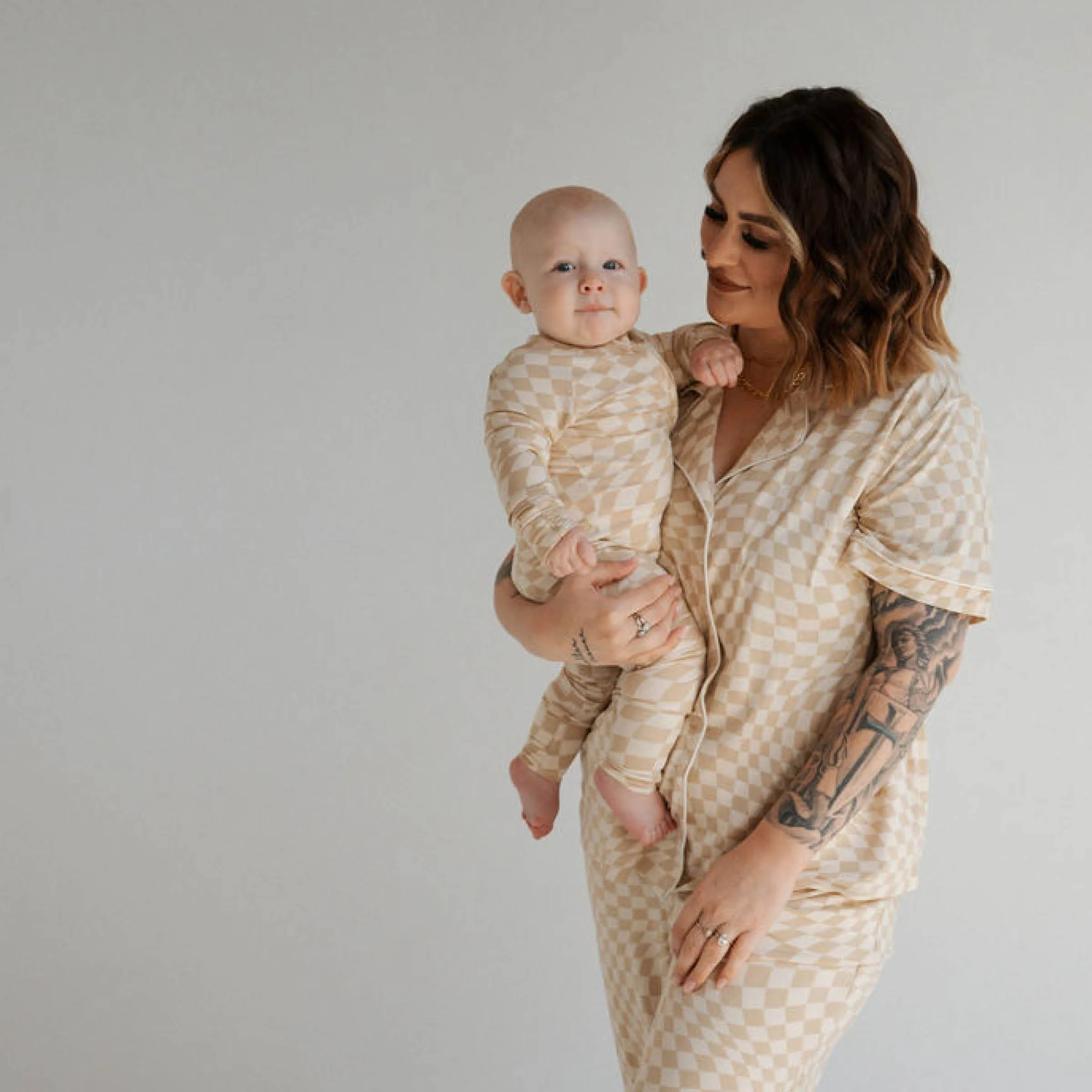 Wavy Checker | Bamboo Zip Romper