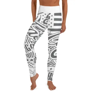 White AOP Leggings