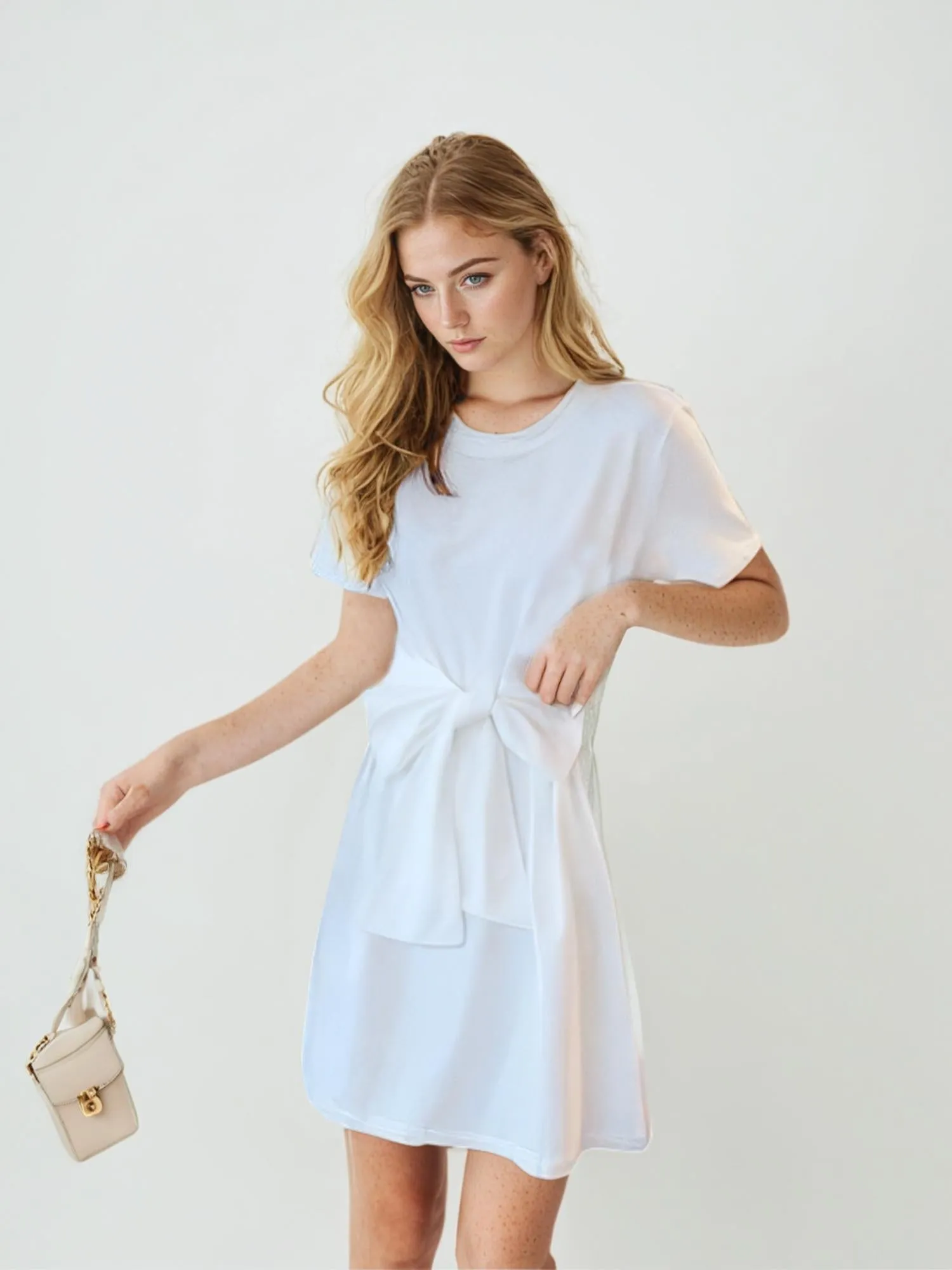 White Flared Mini Dress