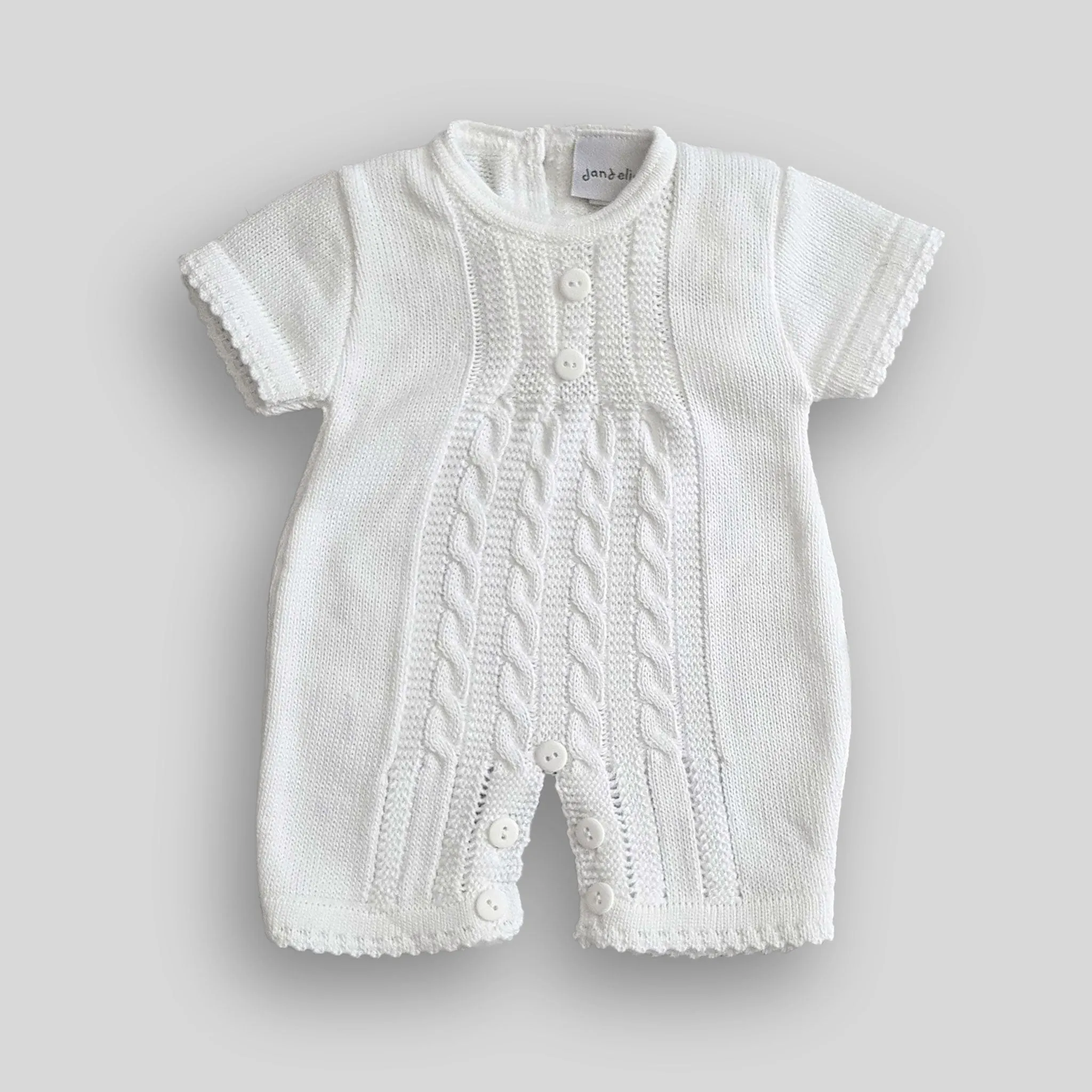 White Knitted Romper - Unisex
