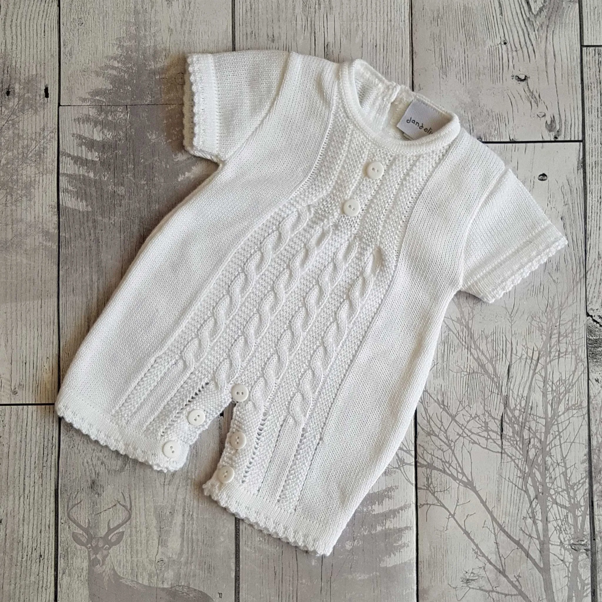 White Knitted Romper - Unisex