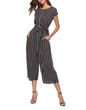 Women Fashion Striped Jumpsuit