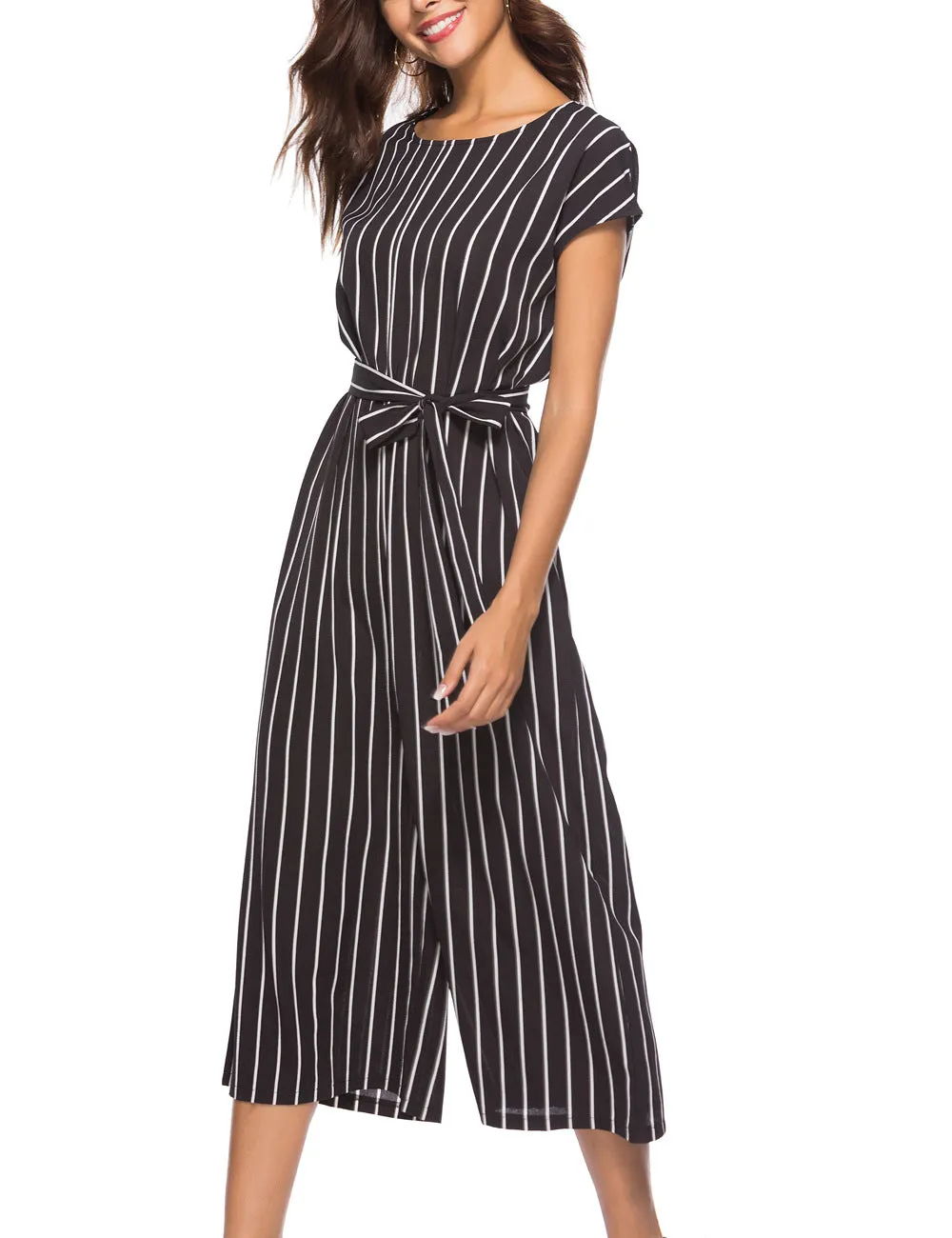 Women Fashion Striped Jumpsuit