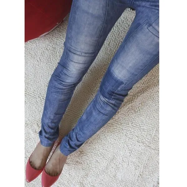 Women Skinny Denim Stretch Jeggings Trousers Jeans Pants Leggings 2 Colours