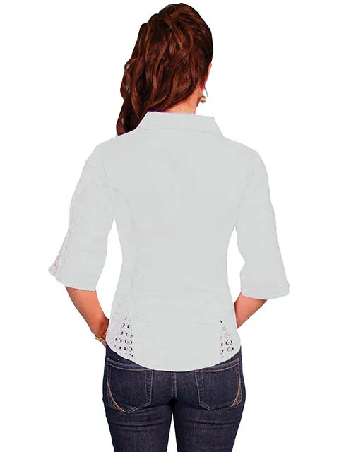 Women's Cantina Collection Top: Elbow Sleeve with Soutache Trim