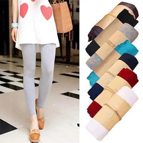 Women's Fashion Korean Style Candy Color Modal Cotton Slim Leggings Pants