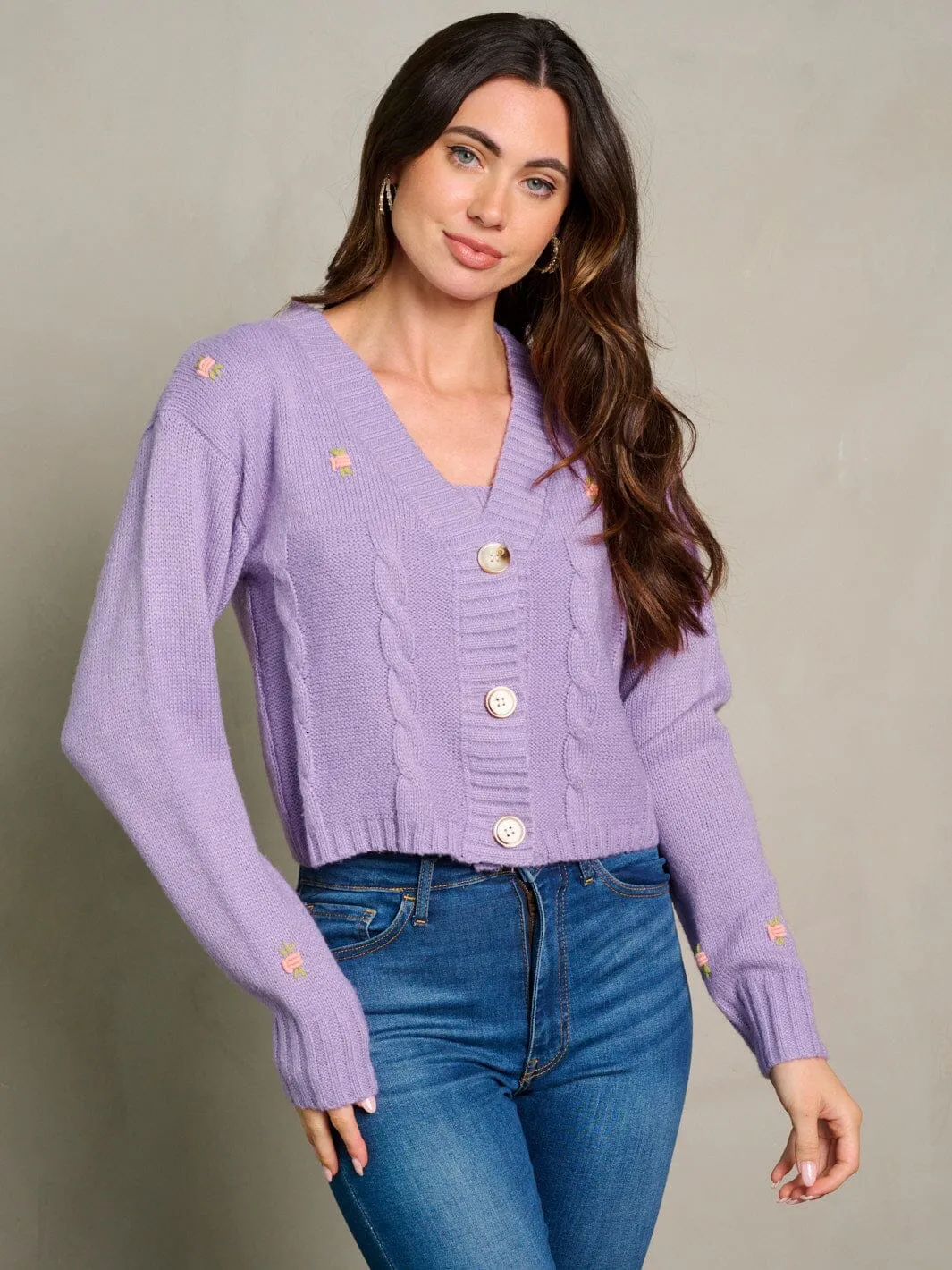 WOMEN'S LONG SLEEVE BUTTON UP CARDIGAN & TANK TOP KNIT SET