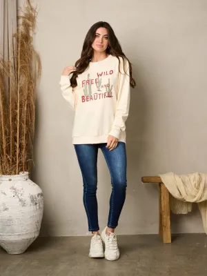 WOMEN'S LONG SLEEVE GRAPHIC TOP