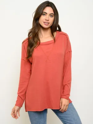 WOMEN'S LONG SLEEVE SOLID TOP