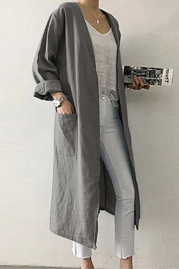 Women's Loose V-neck Trench Coat